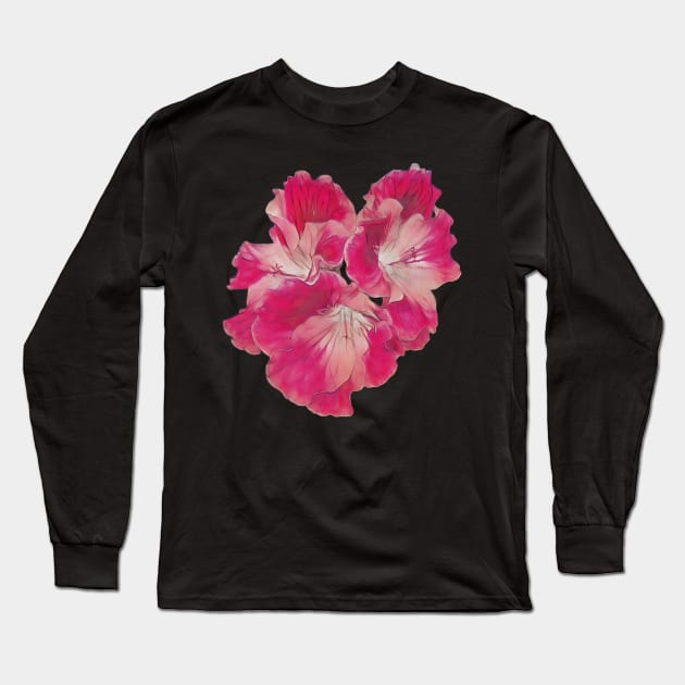 Watercolour flowers in pink and white Long Sleeve T-Shirt by FlossOrFi